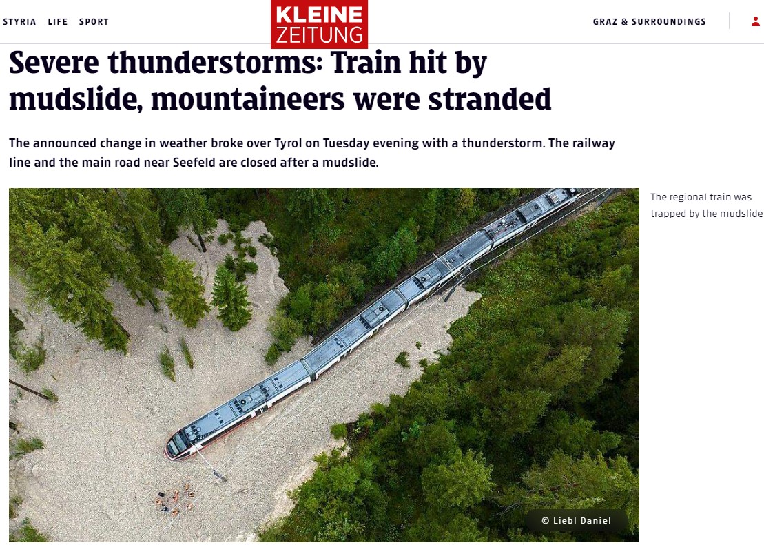 Railway mudslide news article